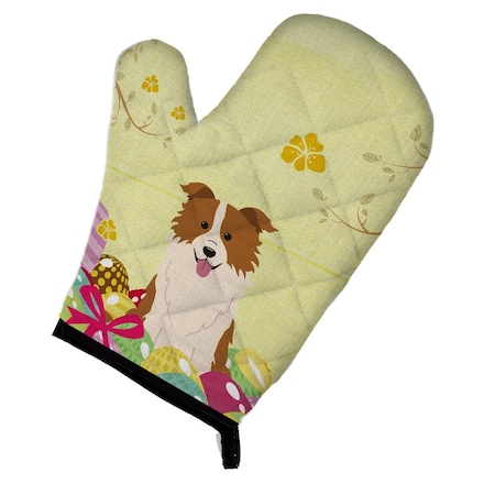 Carolines Treasures Easter Eggs Border Collie Red & White Oven Mitt BB6119OVMT